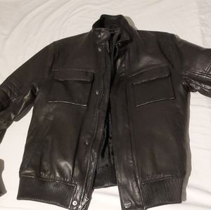 Michael Kors Perforated Leather Bomber Jacket